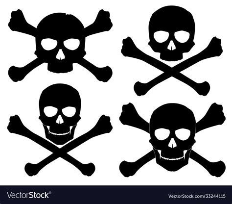 Silhouette Jolly Roger Royalty Free Vector Image