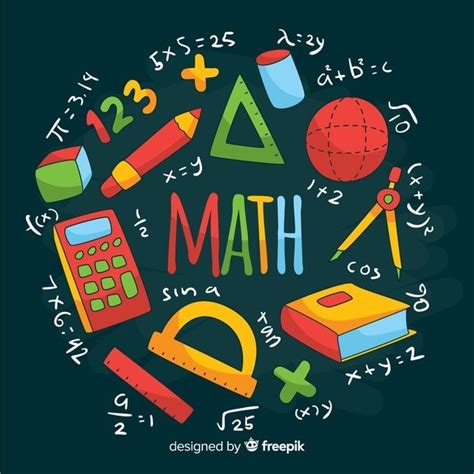 Premium Vector Cartoon Math Chalkboard Background Math Design Math