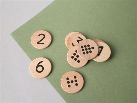 Wooden Number Discs 1 10 Double Sided Counting Coins Etsy