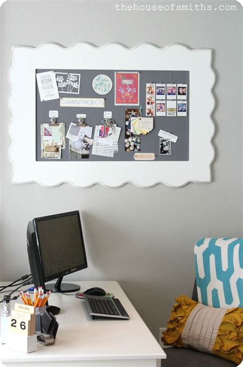 Diy Framed Fabric Pin Board A Bloggers Office Makeover Pinboard
