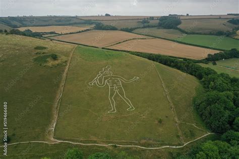 Aerial Photo Of The Cerne Abbas Giant Is A Hill Figure Near Cerne Abbas In Dorset England
