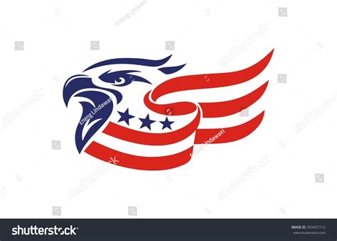 Eagle Head American Flag Stock Vector 303457112 Shutterstock