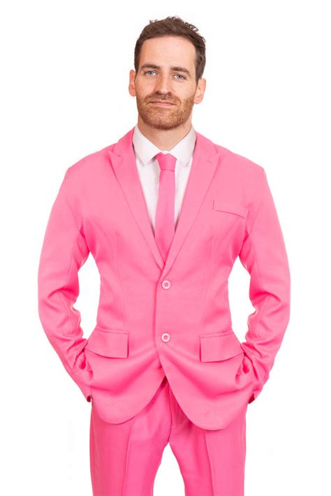 Mens Pink Suit By Stag Suits