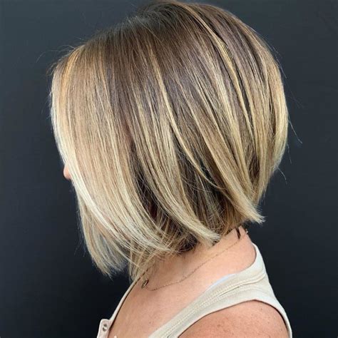 Dishwater Blonde Hair With Platinum Highlights Blonde Angled Bob Long