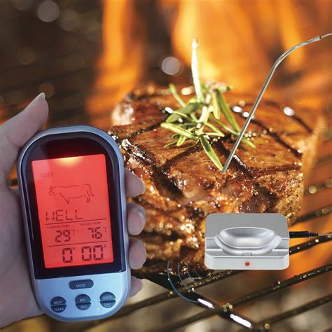 2020 Digital Lcd Remote Wireless Bbq Meat Thermometer Kitchen Oven Food