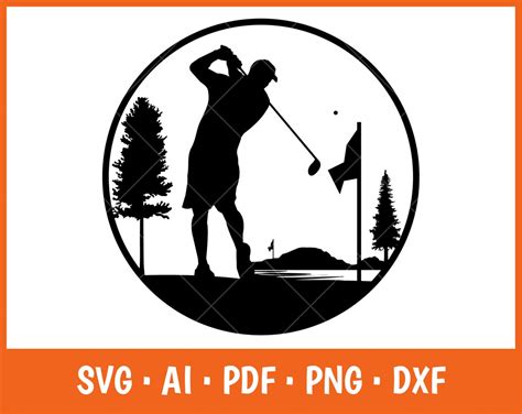 Golfing Svg Golfing Design Svg Golfer Silhouette Download Etsy