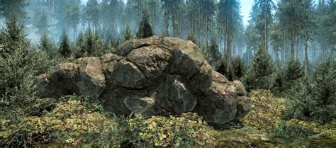 Forest Rock 3d Model Game Ready Obj