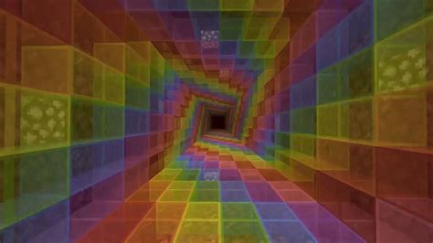 Parallax Effect Exemplified In Minecraft Original Rainbow Tunnel Made