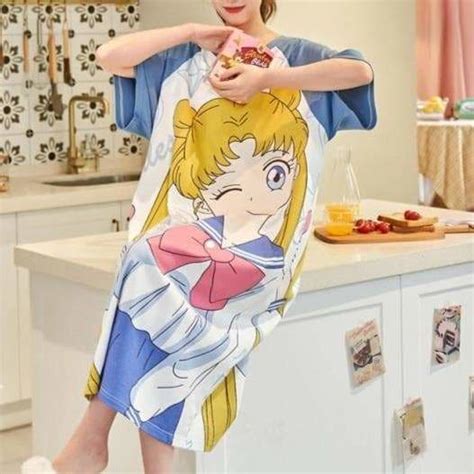 Cute Summer Sailor Moon Homewear Pajamas Dress Mk16251 Kawaiimoristore