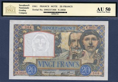 French banknotes 20 Francs banknote of 1941|World Banknotes & Coins
