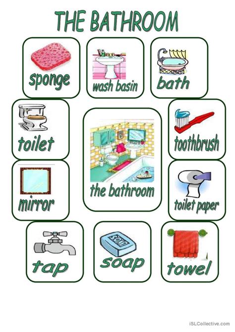 The Bathroom Vocabulary Flashcards A English Esl Worksheets Pdf And Doc