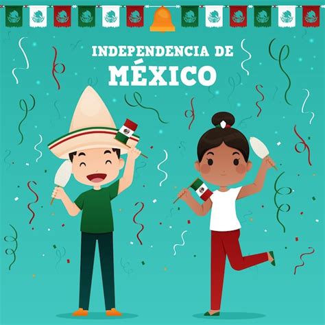 ilustración del día de la independencia de méxico vector gratis