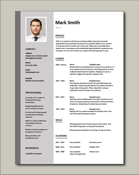Free word cv templates, résumé templates and careers advice. Nursing CV template, nurse resume, examples, sample ...