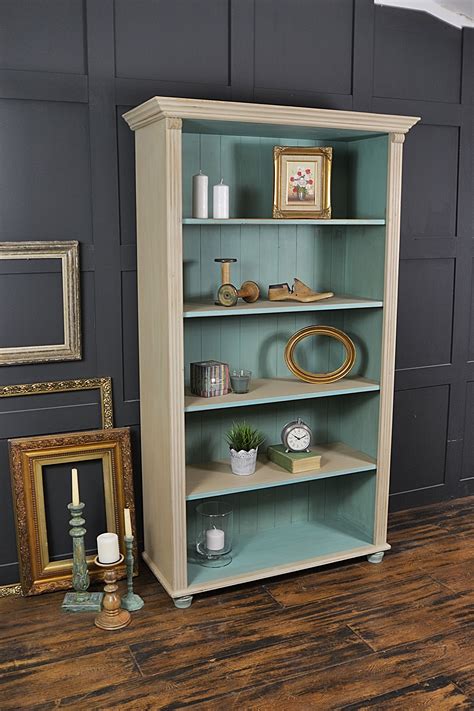 This Farmhouse Pine Bookcase Has Been Painted In Annie Sloan Country