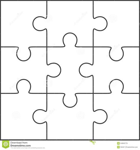 Find more patterns, stencils, and woodworking projects. Jigsaw Puzzle Blank Template 3x3 Stock Illustration ...
