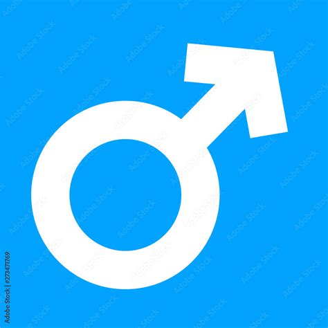 Male Symbol In Blue Color Background Male Sexual Orientation Icon Vector Gender Sign Stock