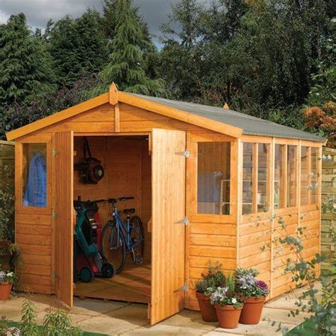 Rowlinson 9 Ft W X 9 Ft D Shiplap Apex Wooden Shed Uk