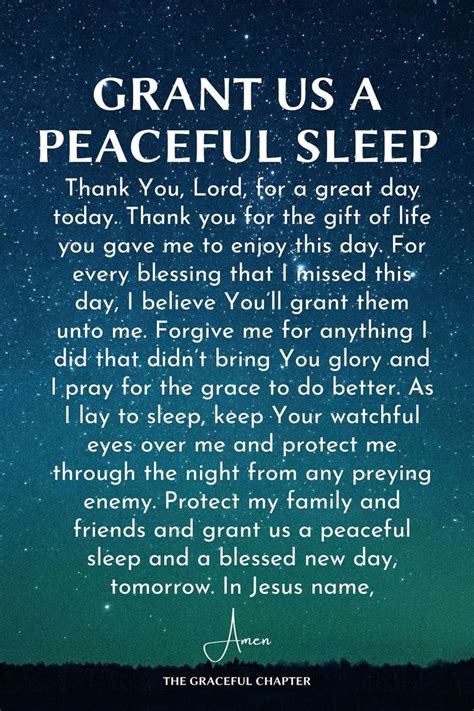 Grant Us A Peaceful Sleep Bedtime Prayer Good Night Prayer Quotes