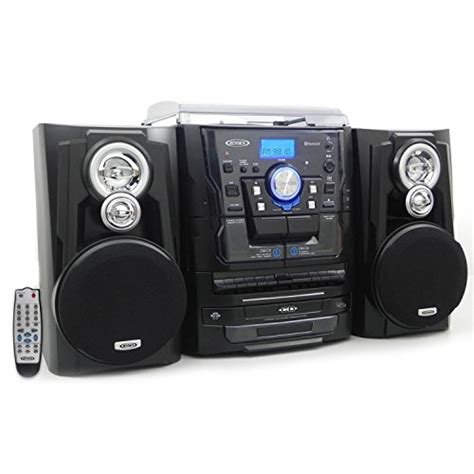 Jensen Jmc1250 Bluetooth 3 Speed Stereo Turntable And 3 Cd Changer With