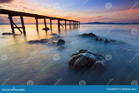 Seascape With Beautiful Sunset Stock Image Image Of Orange Beauty