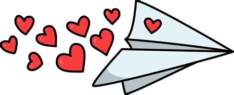 Download Free Paper Plane With Hearts Love High Resolution Clip Art ...