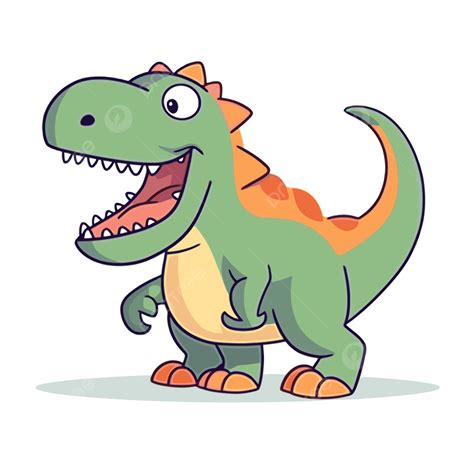 Simple T Rex Clipart Dibujos Animados Dinosaurio Ilustración Vector PNG