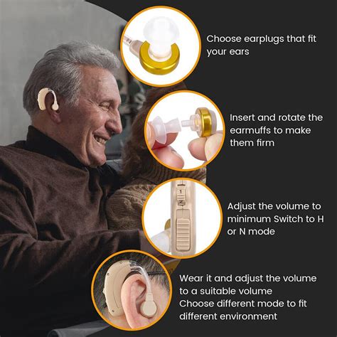 1pair Rechargeable Digital Hearing Aid Behind The Ear Bte Sound Voice