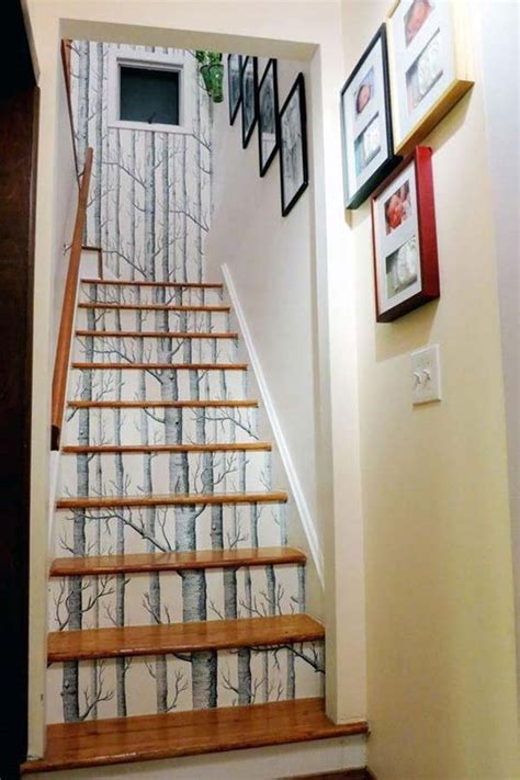 20 Diy Wallpapered Stair Risers Ideas To Give Stairs Some Flair ~ Scaniaz