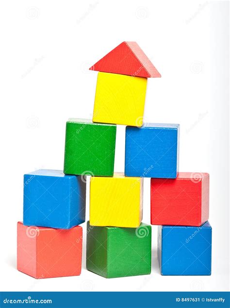 Wooden Toy Building Blocks Stock Image Image Of White 8497631