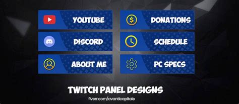 Avanticapitale I Will Design Twitch Profile Panels For 5 On Fiverr