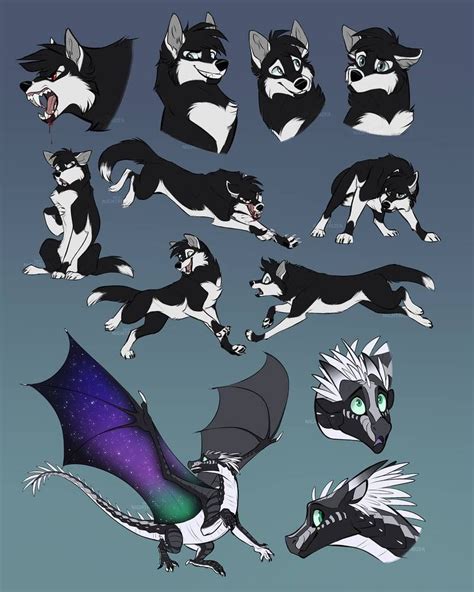 Vex And Wolf Sketch Page By Nightrizer On Deviantart Anime Wolf Drawing