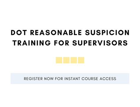 Dot Reasonable Suspicion Training For Supervisors