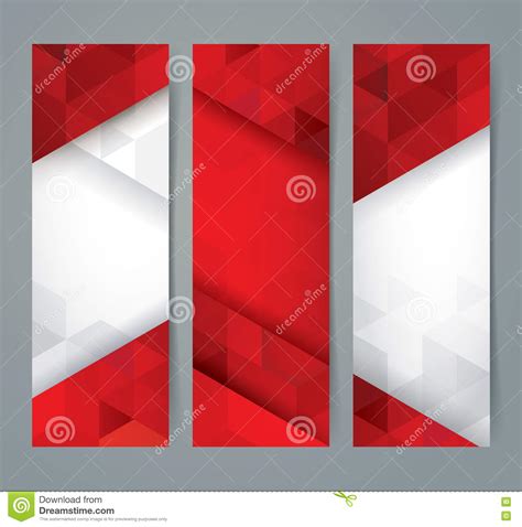 Red and White Abstract Background Banner. Stock Vector - Illustration