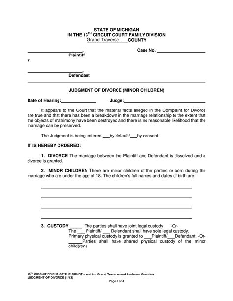 Michigan Divorce Forms Pdf Fill Out And Sign Printable Pdf Template