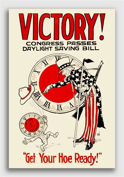 Daylight Savings Time Uncle Sam Vintage Style 1917 Farming Poster