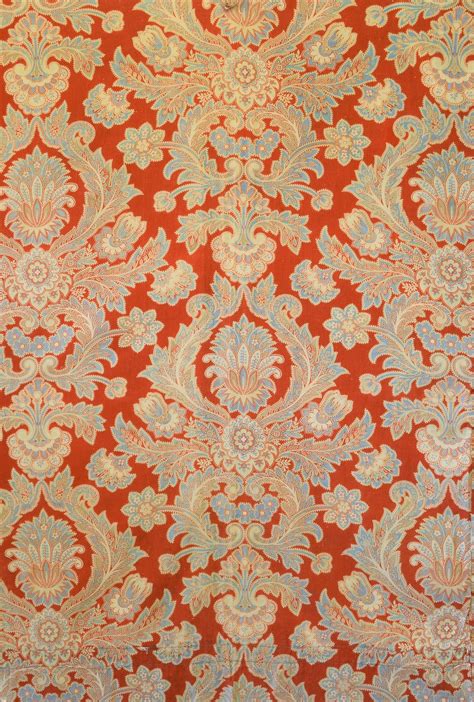 Antique Fabric French 1860 1880 19th Century Paisley Design Etsy Uk