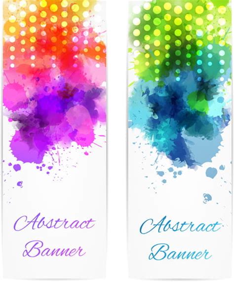 Abstract Banners With Watercolor Vector Eps Uidownload