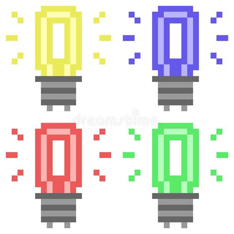 Illustration Pixel Art Light Bulb Stock Vector Illustration Of Bright