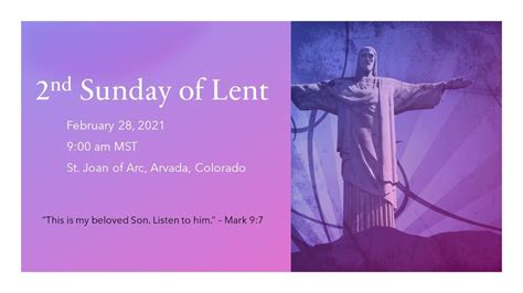 2nd Sunday Of Lent February 28 2021 Youtube