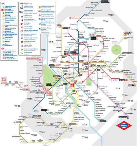 Madrid Metro Map With Tourist Attractions Map Of World