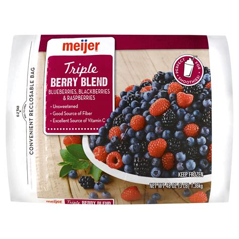 Meijer Frozen Triple Berry Blend 48 Oz Frozen Fruit Meijer Grocery