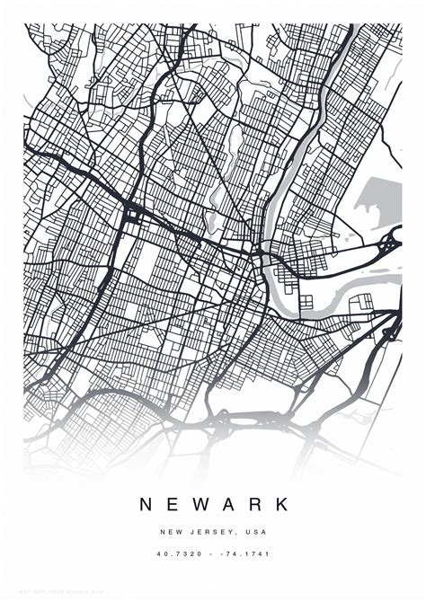 Printable Newark Map Print Street Map Of Newark Newark Map Etsy