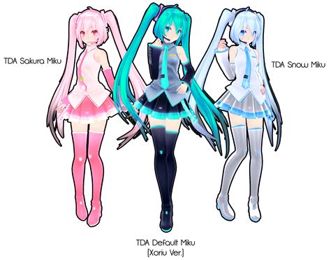 TDA Miku Trio DL By Xoriu Miku Hatsune Chibi Miku Chan Miku Hatsune Vocaloid Anime Demon