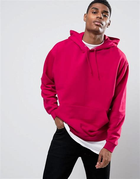 Lyst Asos Oversized Hoodie In Pink In Pink For Men