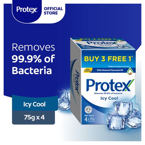 Protex Icy Cool Antibacterial Bar Soap Valuepack 75g X 4 Lazada
