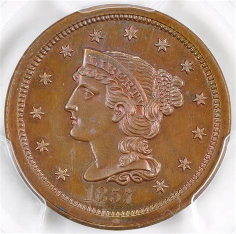 1857 Braided Hair 1c Small Date Rare Coin Wholesalers A Sl