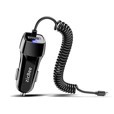 Iphone Car Charger Car Charger Adapter With Coiled Cord And Usb Port