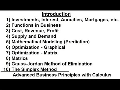 List of mathematics education project topics, research materials, guidelines/ideas and works for final year undergraduate students in nigerian universities browse through the mathematics education project topics listed below. Business Math (1 of 1) Introduction - YouTube