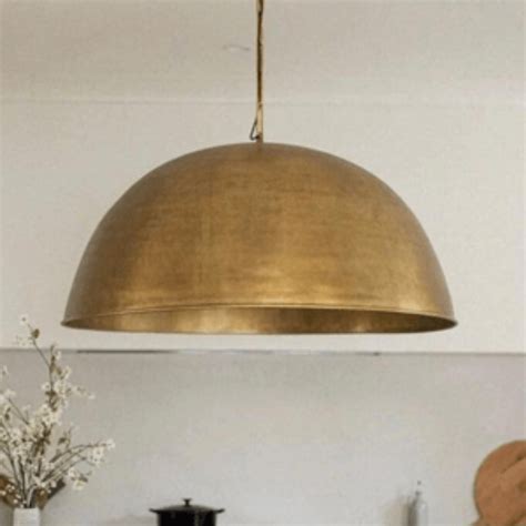 Brass Dome Pendant Light Hammered Hanging Light Fixture Modern
