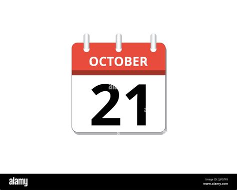 October 21st Calendar Icon Vector Concept Of Schedule Business And